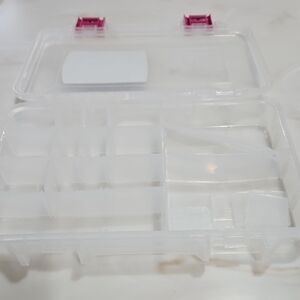 Transparent Jewelry Organizer with Pink Clips